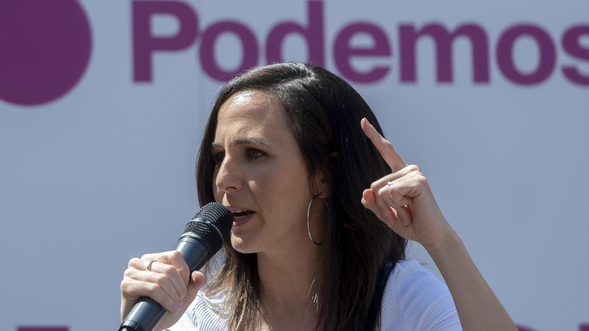 La secretaria general de Podemos, Ione Belarra, en un acto anterior.