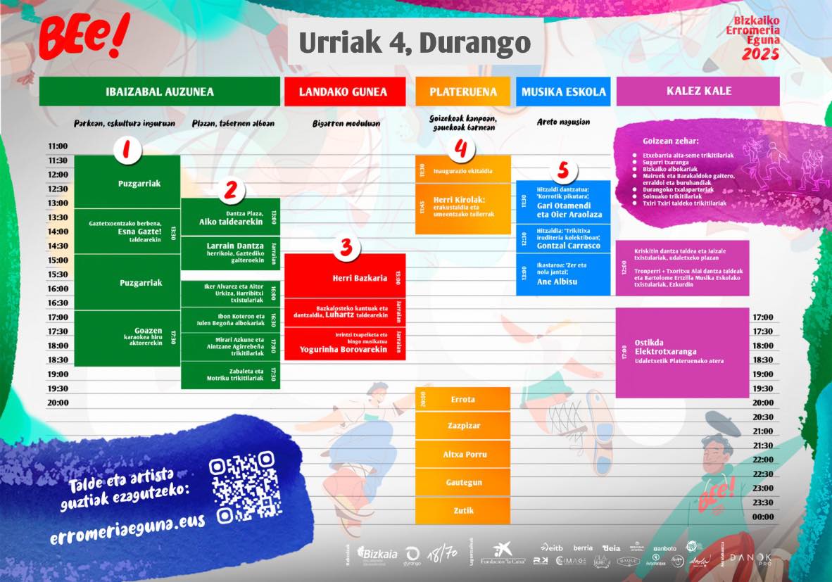 Programación de Bizkaiko Erromeria Eguna en Durango