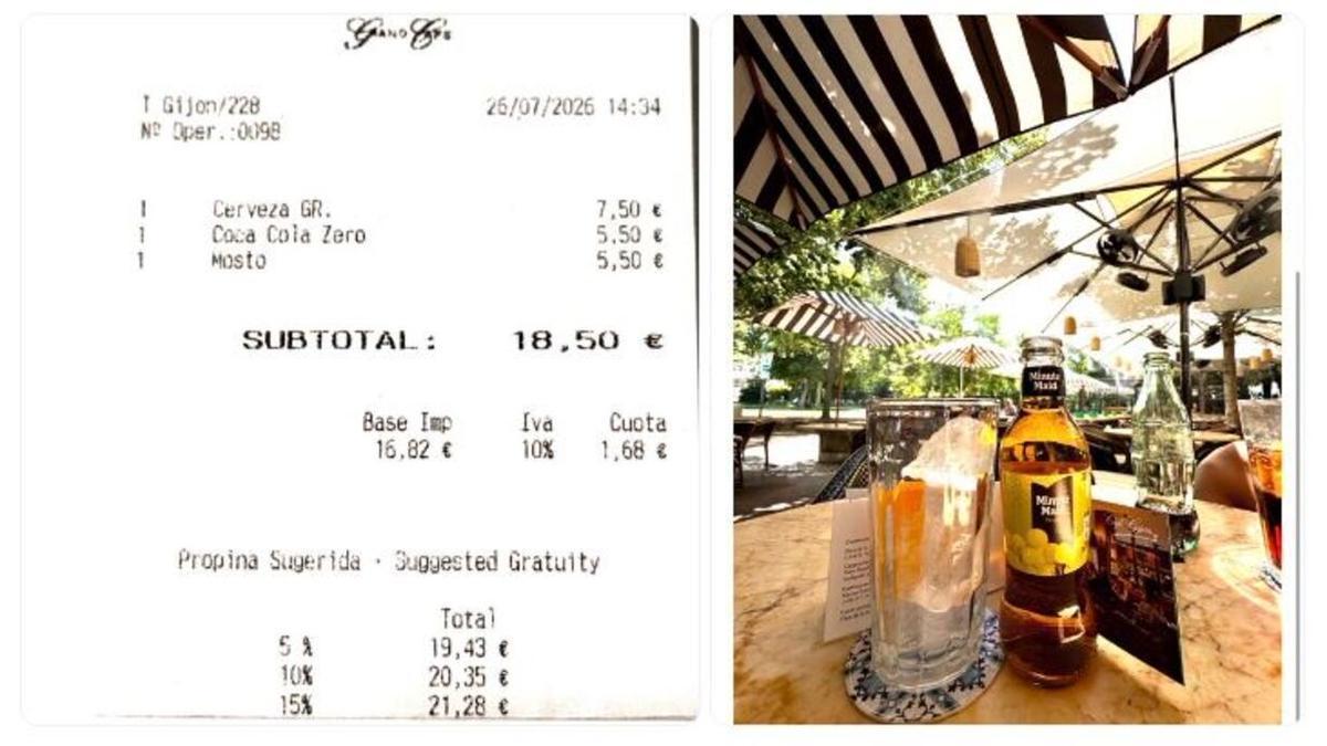Los precios de unas consumiciones que han despertado la polémica en redes