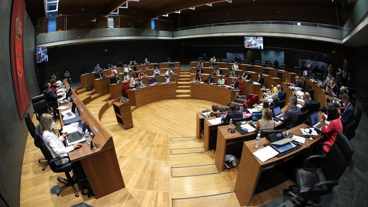 Reunión del pleno del Parlamento de Navarra.