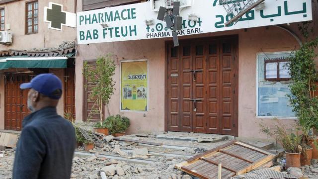 Destrozos causados por el terremoto. Destrozos causados por el terremoto.
