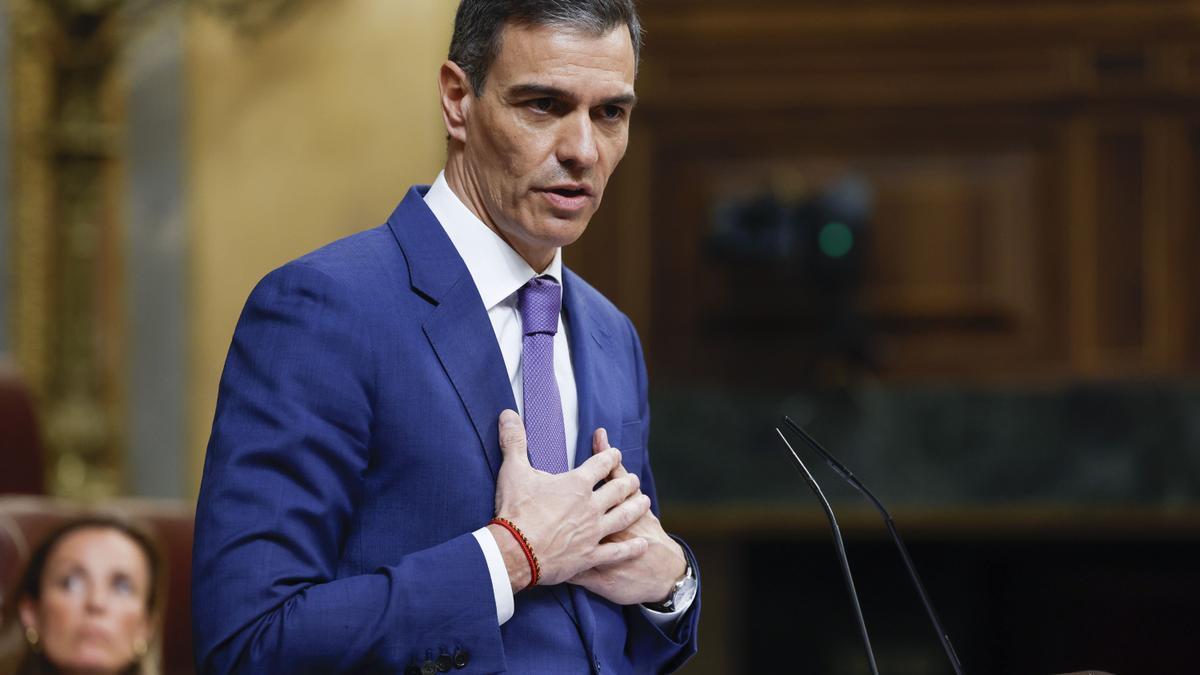 Pedro Sánchez, en su comparecencia de hoy en el Congreso