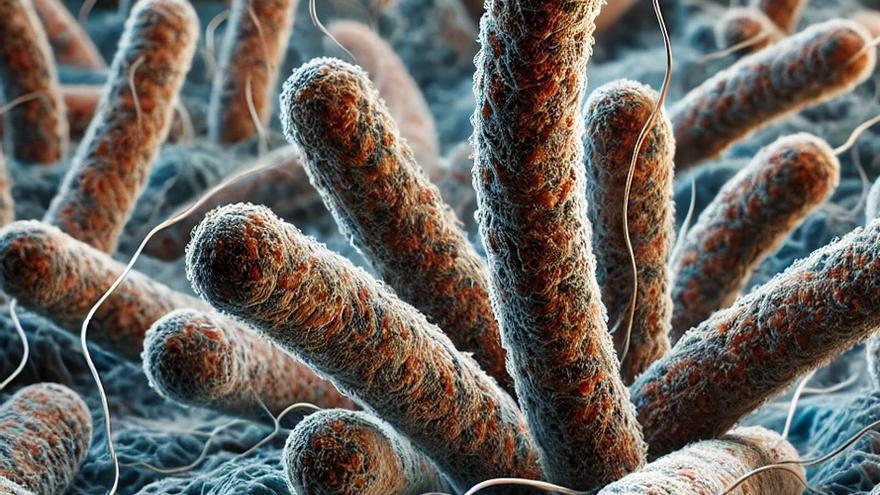 'Clostridium tetani', la bacteria que causa el tétanos.