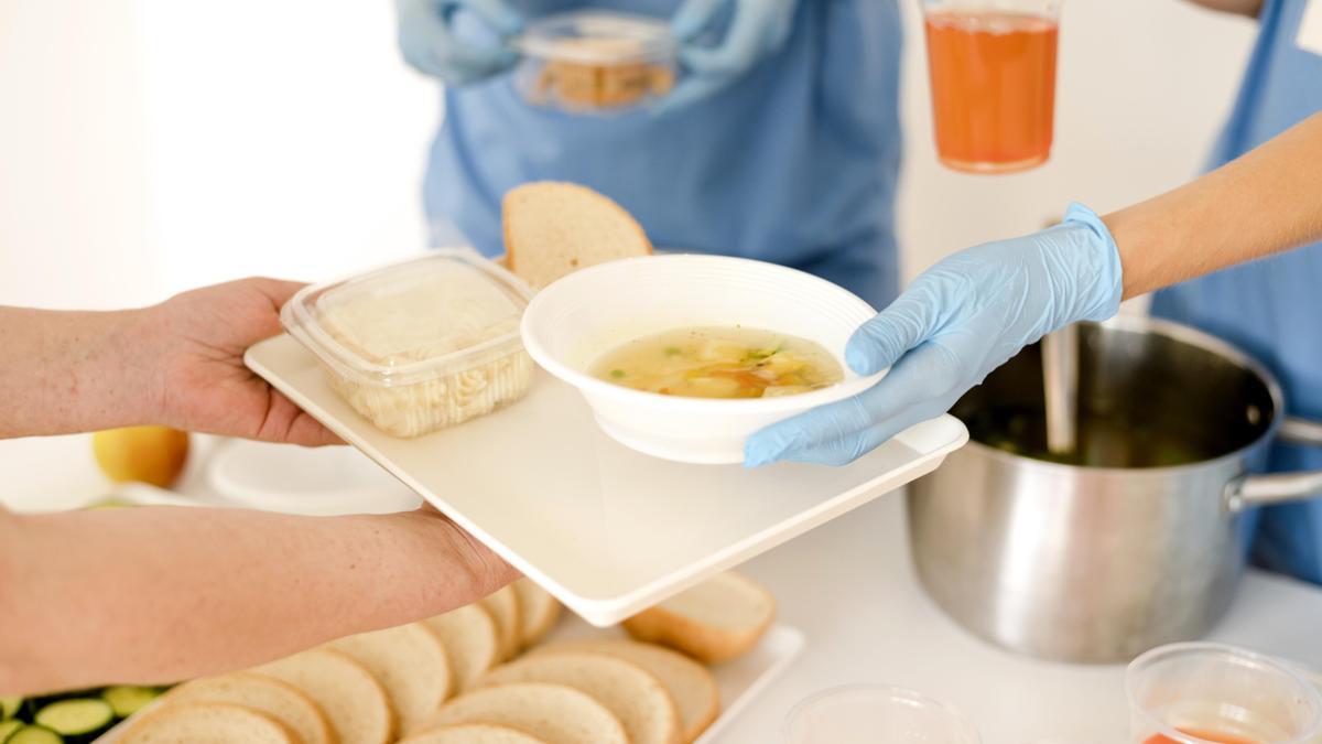 Comida en un hospital.