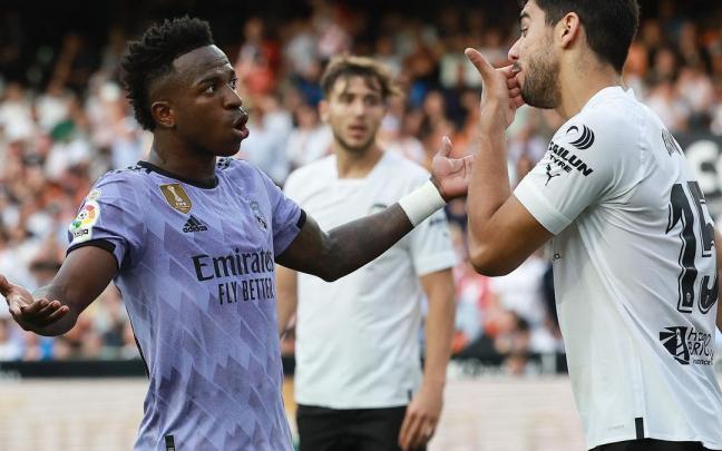 Vinicius, durante el partido contra el Valencia. Vinicius, durante el partido contra el Valencia.