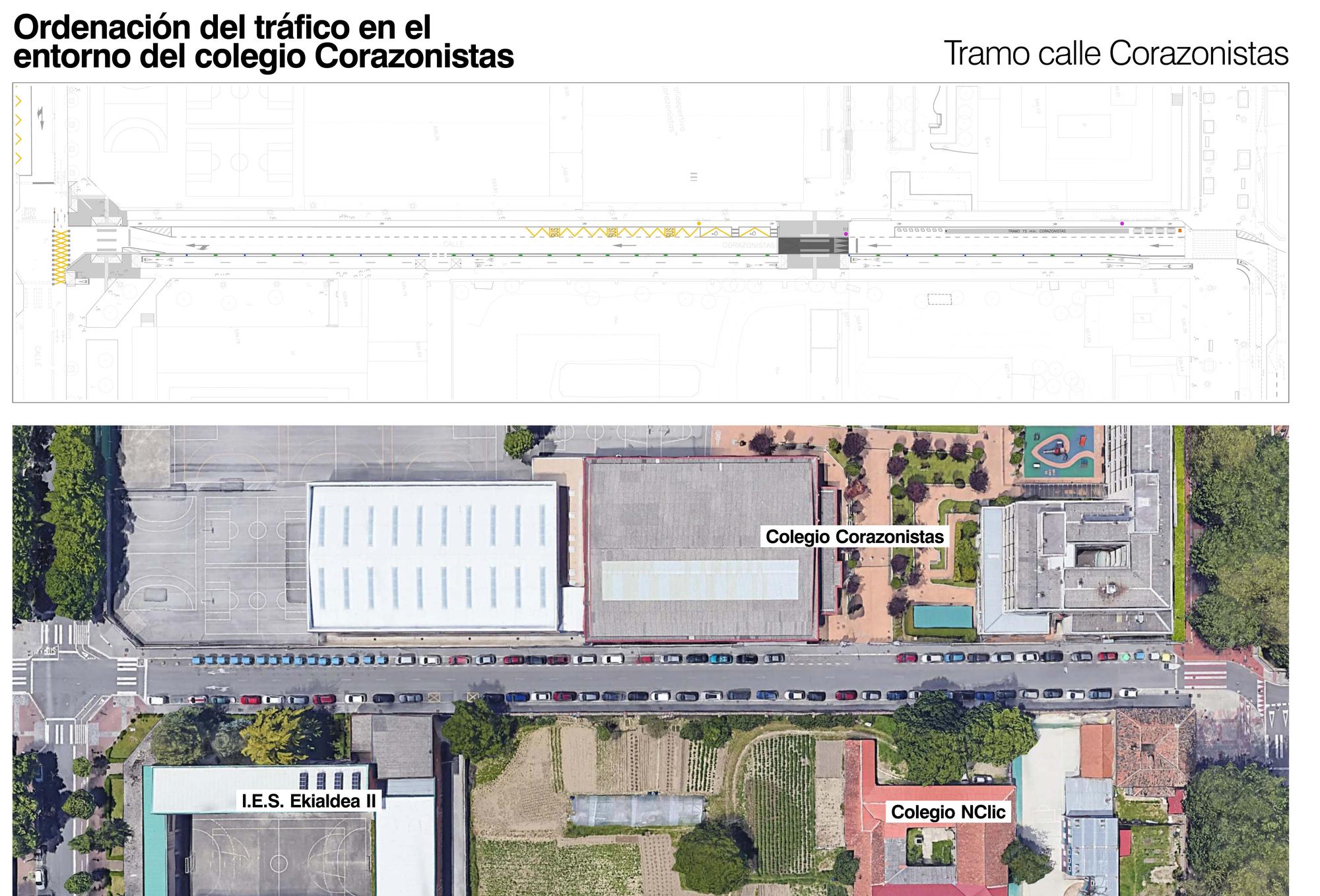 Plano de la intervención prevista en la calle Corazonistas