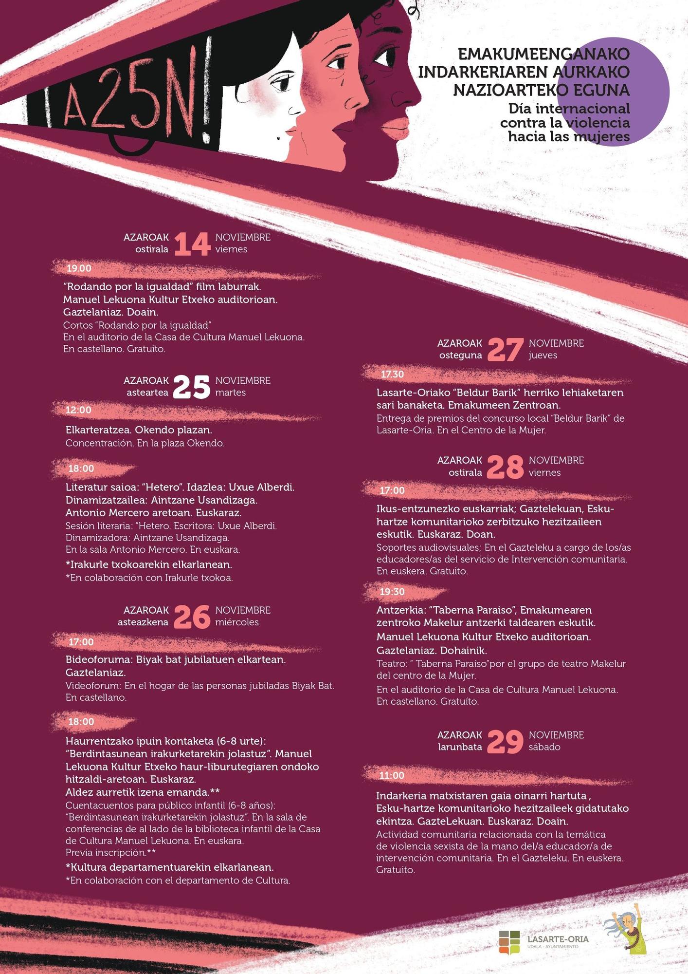 Cartel con la programación.