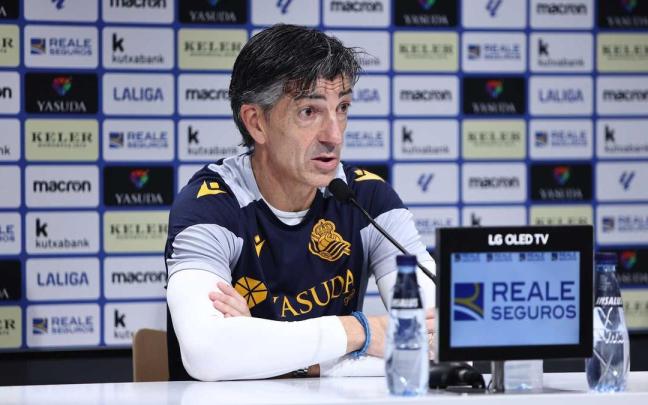 Imanol Alguacil en rueda de prensa. / REAL SOCIEDAD