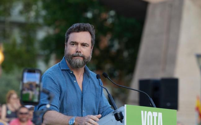 Espinosa de los Monteros en un mitin de Vox de las pasadas generales. Espinosa de los Monteros en un mitin de Vox de las pasadas generales.