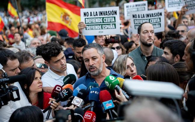 El líder de Vox, Santiago Abascal, en una de las convocatorias.