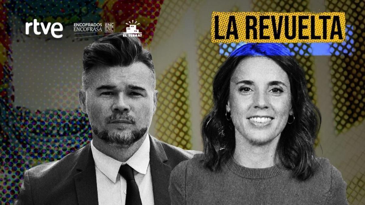 Gabriel Rufián e Irene Montero, invitados de anoche en 'La Revuelta' Instagram