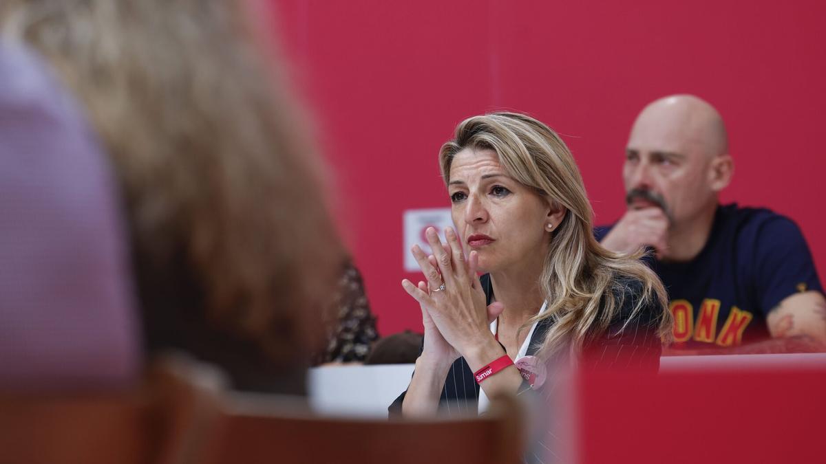El partido Movimiento Sumar, al que pertenece Yolanda Díaz, celebra la primera reunión del Grupo Coordinador elegido en su reciente asamblea con el objetivo de designar a los miembros de la nueva ejecutiva