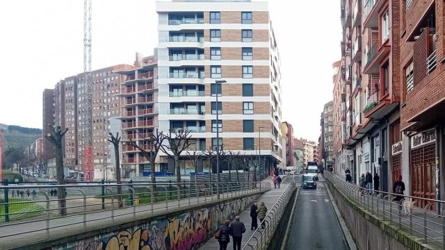 Viviendas ya levantadas y en construcción en las parcelas de Pozokoetxe