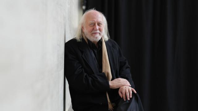El escritor László Krasznahorkai, durante una rueda de prensa en el CCCB.