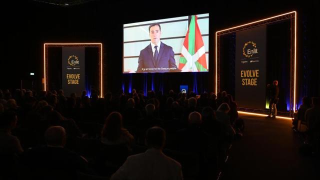 El lehendakari, Imanol Pradales, interviene vía videoconferencia, durante evento Centre Enlit Europe 2025