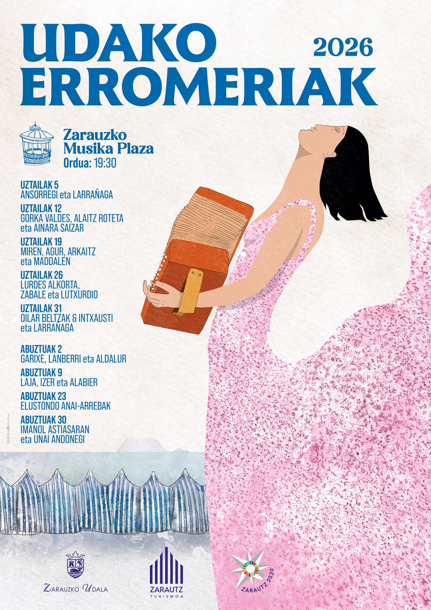 Cartel de las romerías de verano de Zarautz.