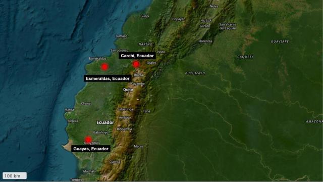 Registran un seísmo de magnitud 4,3 frente a las costas de Ecuador