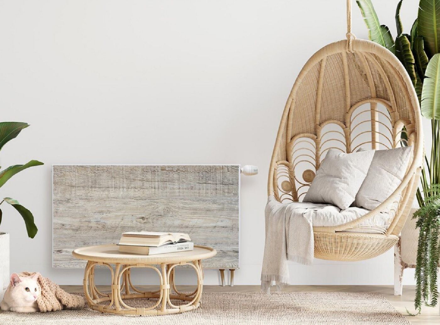 Práctico tapete magnético en tonos grises.