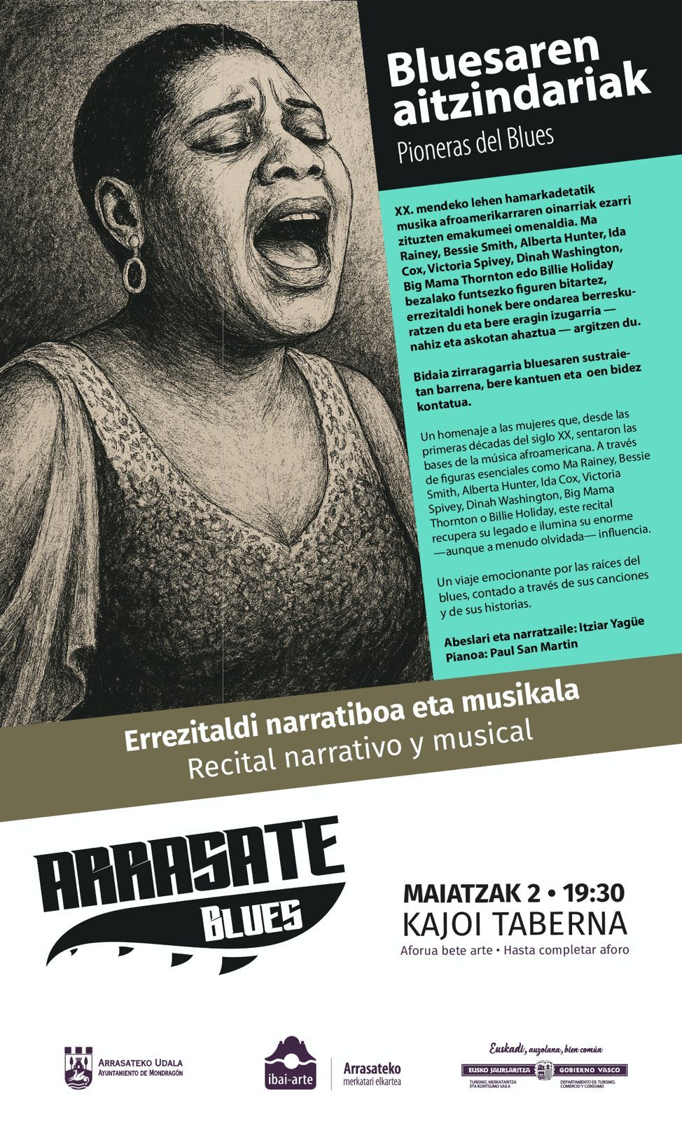 Cartel que anuncia el recital de este 2 de mayo.