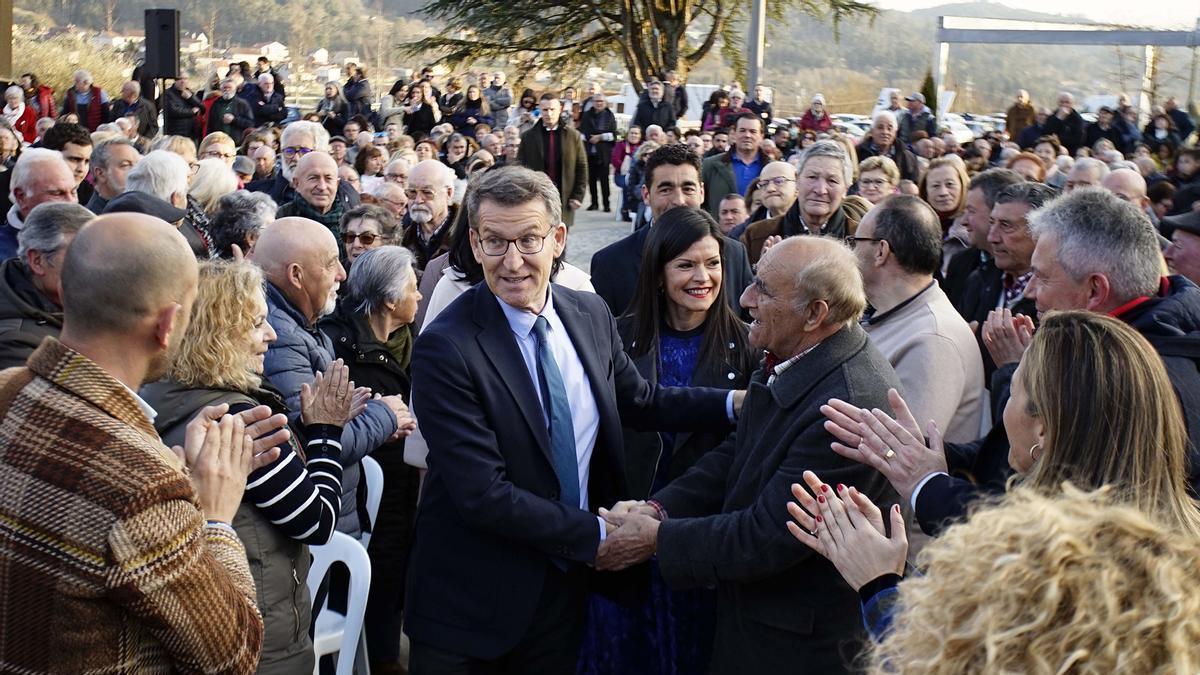 Feijóo durante un acto en Galicia esta semana.