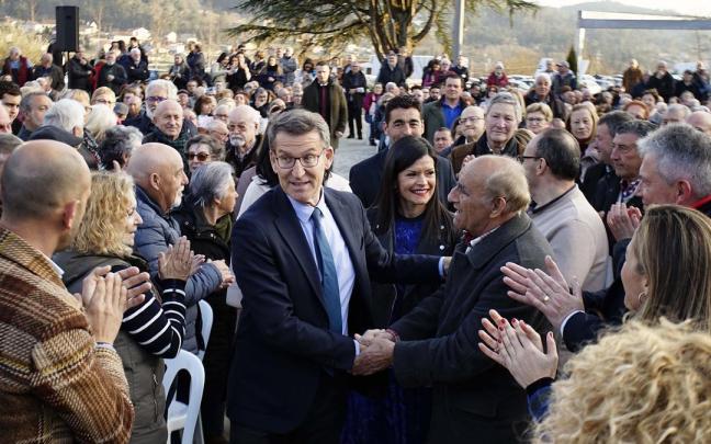 Feijóo durante un acto en Galicia esta semana.