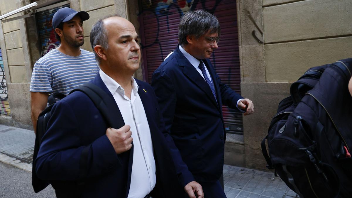 Jordi Turull y Carles Puigdemont, el 8 de agosto.