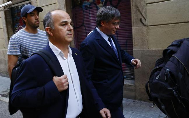 Jordi Turull y Carles Puigdemont, el 8 de agosto.
