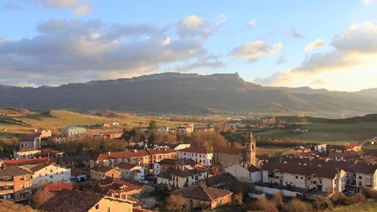 Vista superior de Araia, el mayor núcleo de población de Asparrena