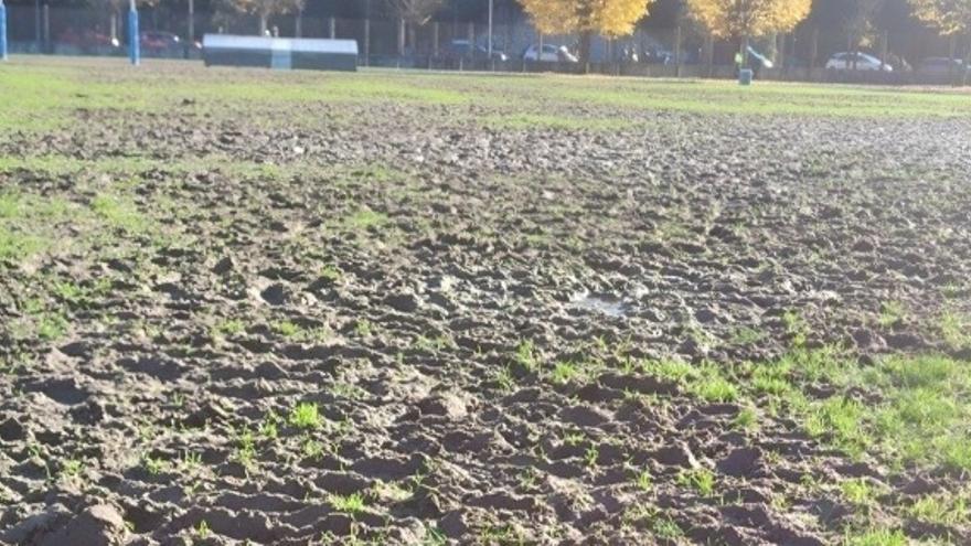 Estado del campo del miniestadio de Anoeta