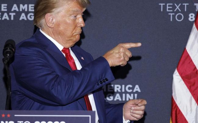 Donald Trump, en su acto de campaña en New Hampshire Donald Trump, en su acto de campaña en New Hampshire