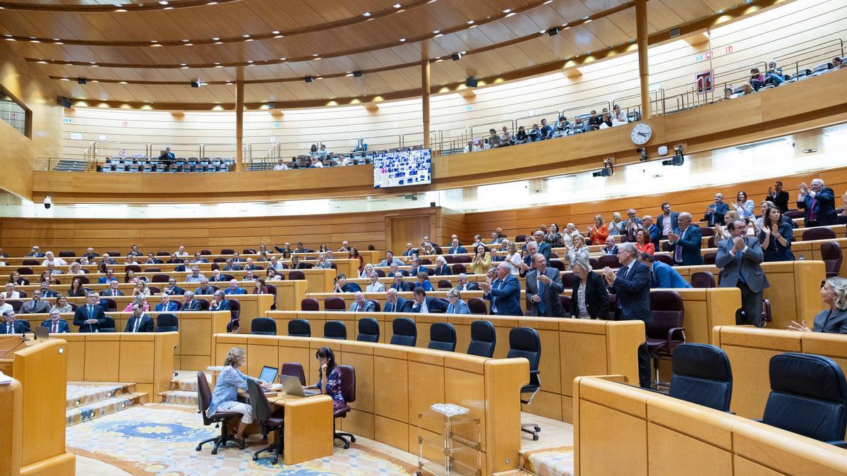 Aplausos durante una sesión plenaria en el Senado