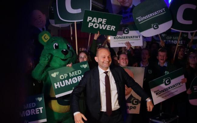 Soren Pape Poulsen, el candidato del Partido Conservador, durante la ultima campaña electoral en Copenhague. / EP Soren Pape Poulsen, el candidato del Partido Conservador, durante la ultima campaña electoral en Copenhague.