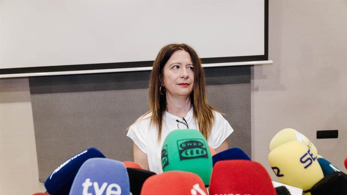 La exmilitante socialista Leire Díez durante su comparecencia.