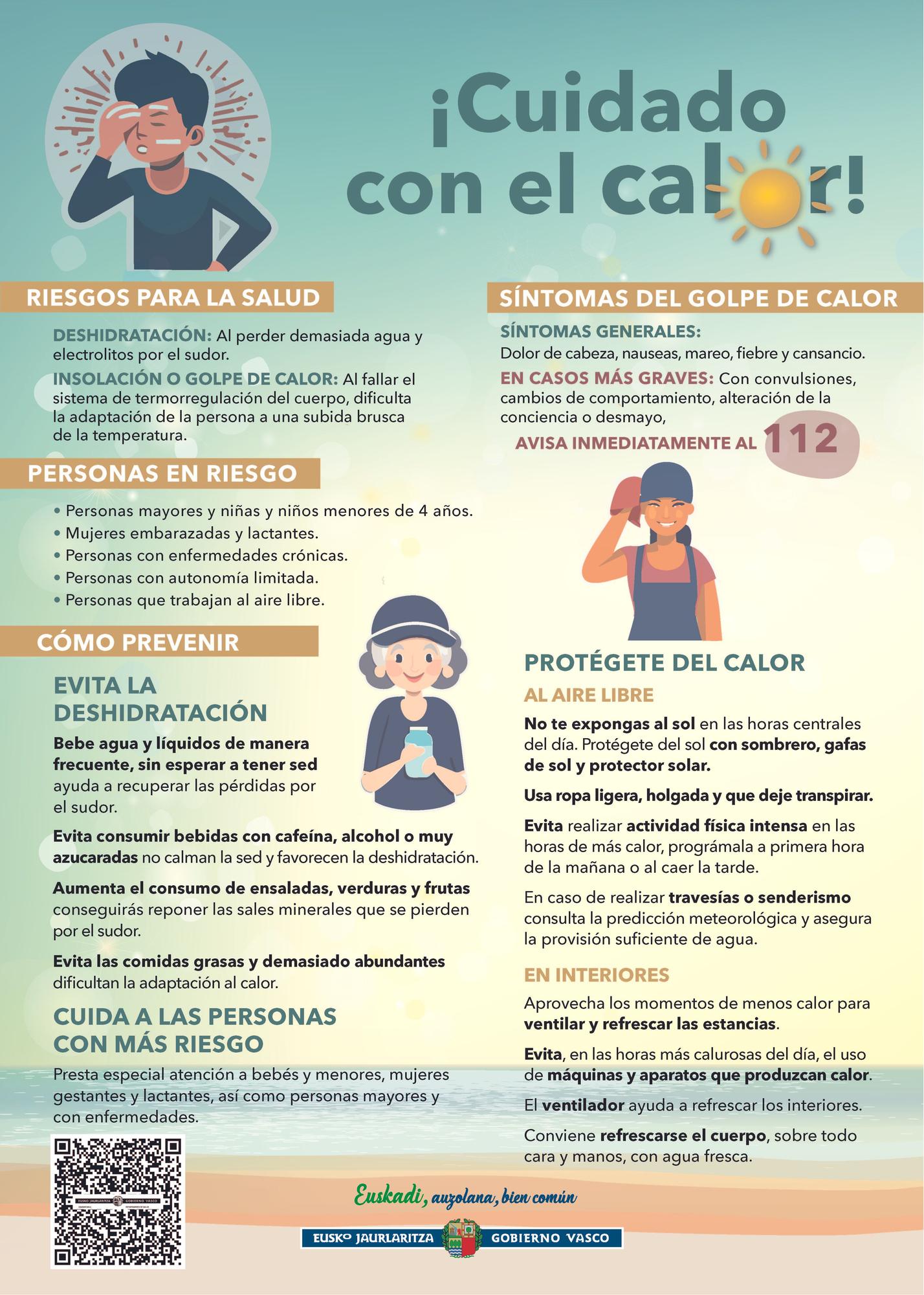 Recomendaciones del Gobierno vasco durante episodios de calor extremo.