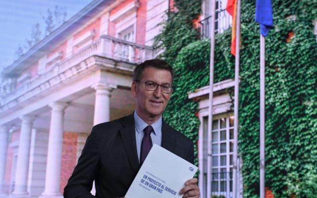Alberto Núñez Feijóo presenta el programa electoral del PP.