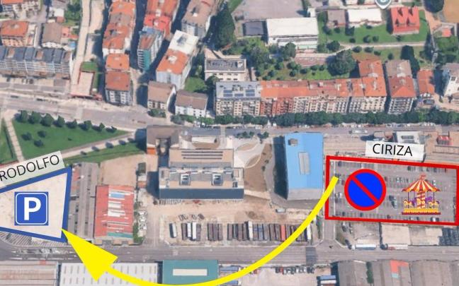 Plano con los cambios en el aparcamiento.