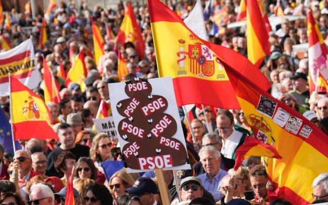 Manifestación convocada en contra del Gobierno en Madrid.