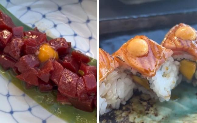 Tartar de atún y uramakis