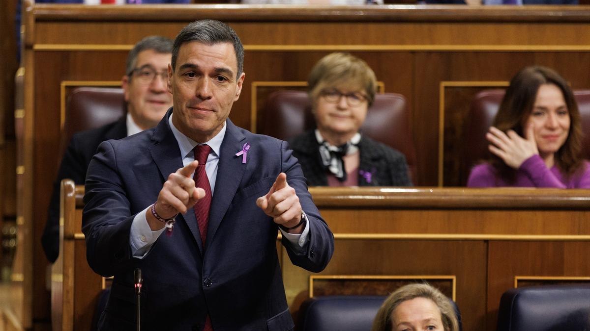 Pedro Sánchez, este miércoles en el Congreso.