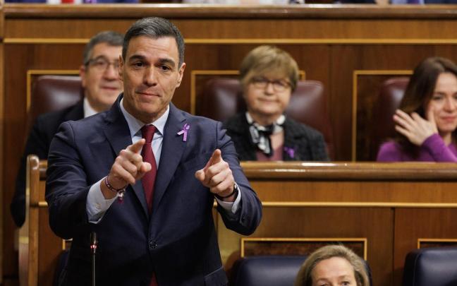 Pedro Sánchez, este miércoles en el Congreso.