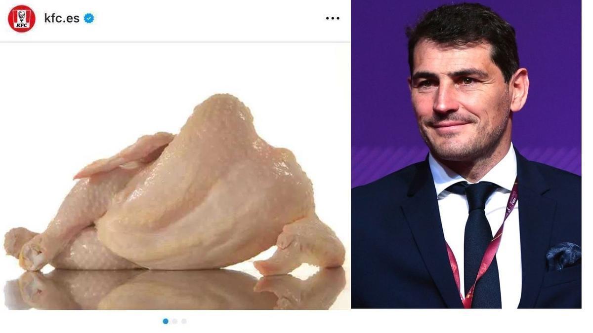 Un pollo 'provocativo' e Iker Casillas.