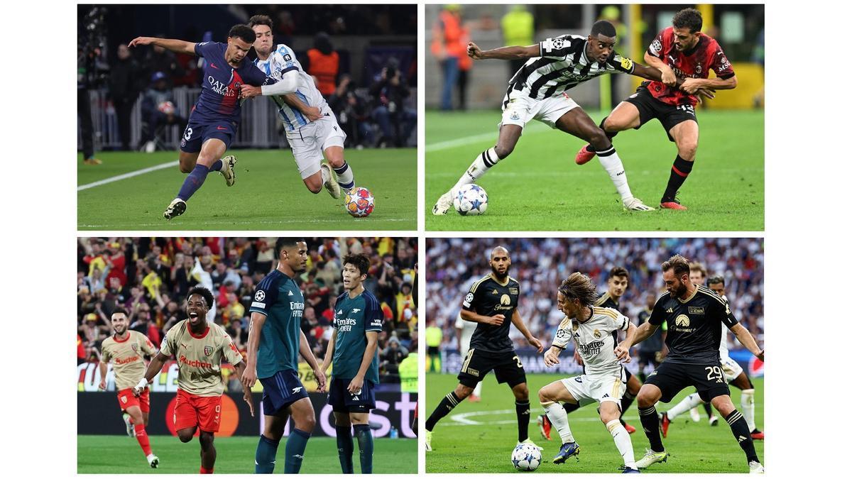 Imágenes de partidos de la Champions League disputados por Real Sociedad, Newcastle, Lens y Union Berlín. / EFE