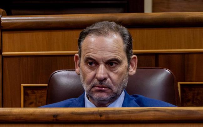 José Luis Ábalos, en su escaño del Congreso de los Diputados