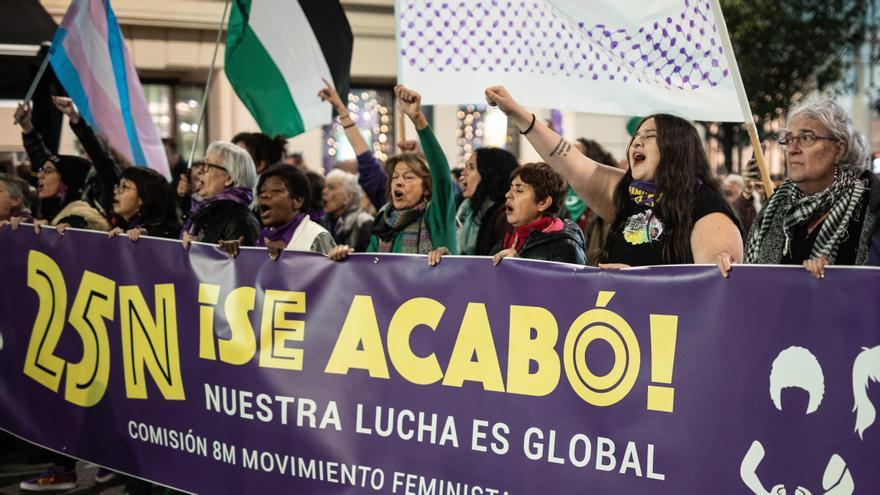 Mujeres en la manifestación contra la violencia machista.