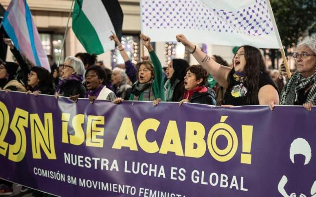 Mujeres en la manifestación contra la violencia machista.