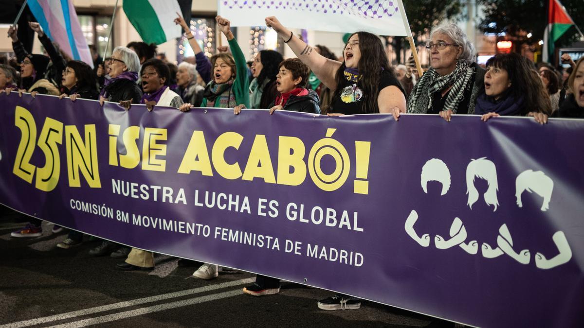 Mujeres en una manifestación contra la violencia de género.