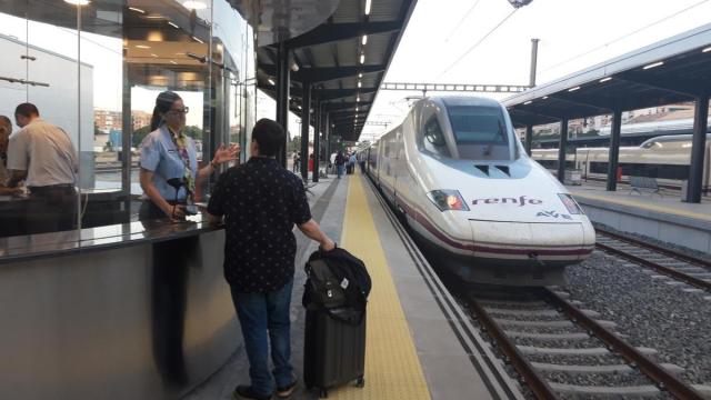 AVE en la estación de trenes de Granada.