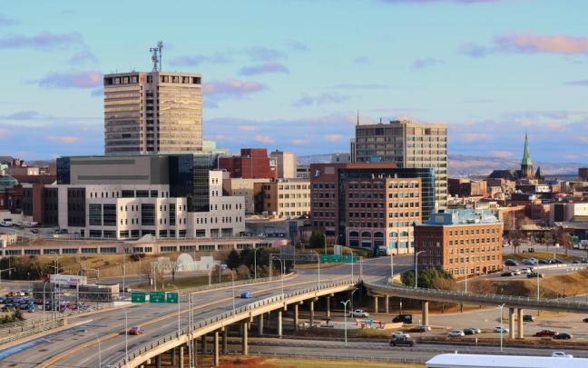 Una vista de Windhoek, la capital de Namibia.