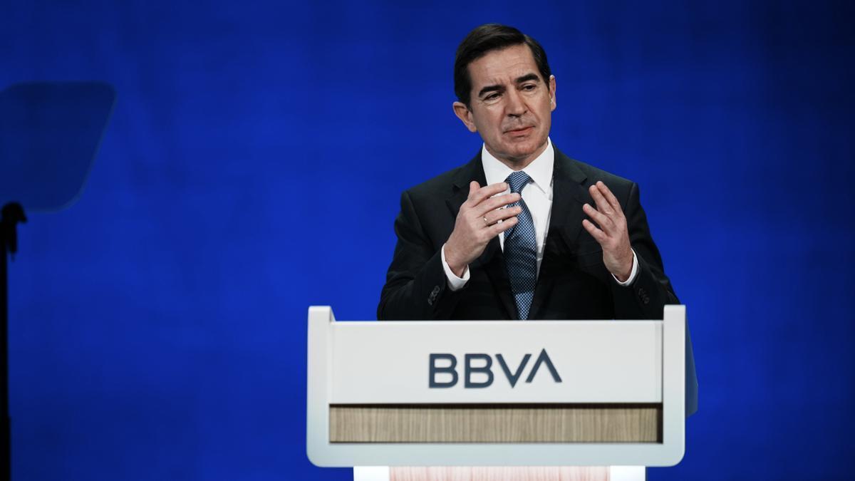 El presidente del BBVA, Carlos Torres Vila, en la última Junta General de accionistas.