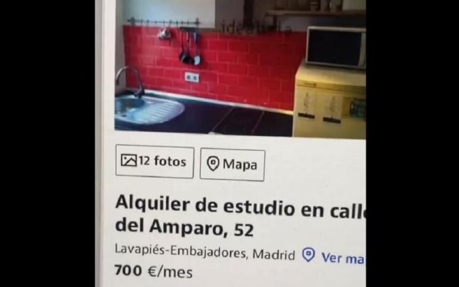El anuncio del minipiso. / Idealista El anuncio del minipiso.